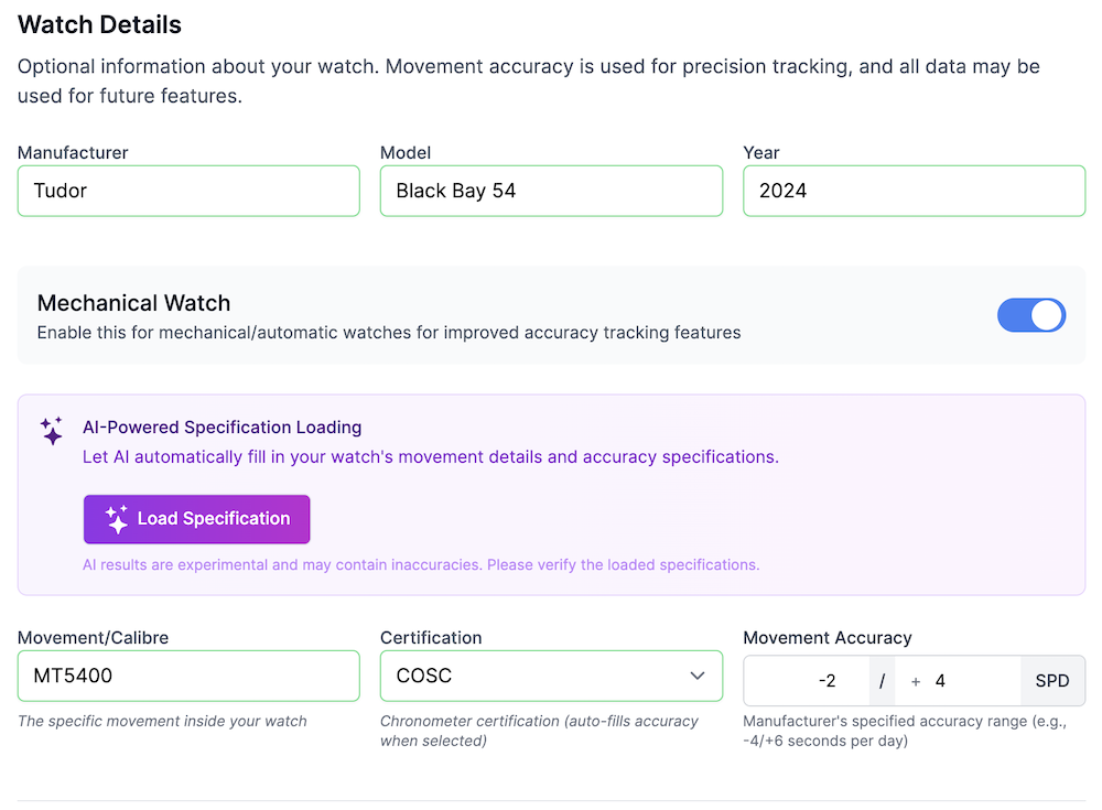 Additional Watch Data